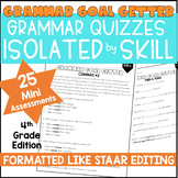 4th Grade Skill Specific Editing Quizzes Grammar Mini Asse