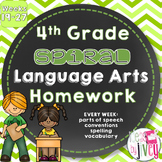 Grammar / Language Spiral Homework 4th Grade Weeks 19-27