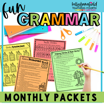 Preview of 4th Grade Grammar Practice Worksheets Year Long Review Bundle