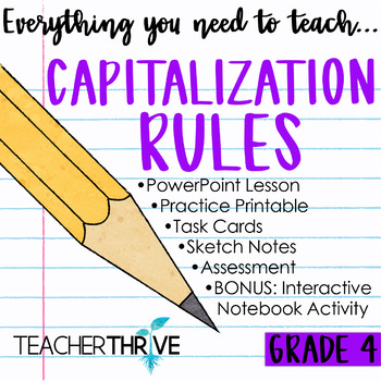 Preview of 4th Grade Grammar Unit: Capitalization Rules