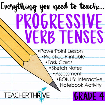 Preview of 4th Grade Grammar Unit: Progressive Verb Tenses