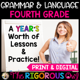 4th Grade Grammar YEAR LONG Bundle Lessons, Practice, & As