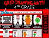 4th Grade Grid Drawing Math Puzzles DR. SEUSS BUNDLE (Set 1B)