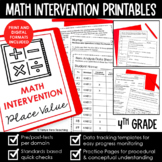 Math Intervention 4th Grade Binder YEARLONG RTI BUNDLE | D