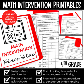 Preview of Math Intervention 4th Grade Binder Yearlong RTI Progress Monitoring Bundle