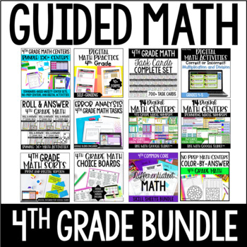 Preview of 4th Grade Guided Math Centers (Mega Bundle)