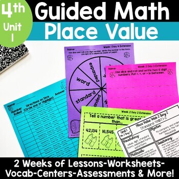 Preview of 4th Grade Place Value Worksheets Games Activities 4.NBT.1 4.NBT.2