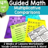 4th Grade Multiplicative Comparisons 4.OA.1 4.OA.2 Word Problems Activities