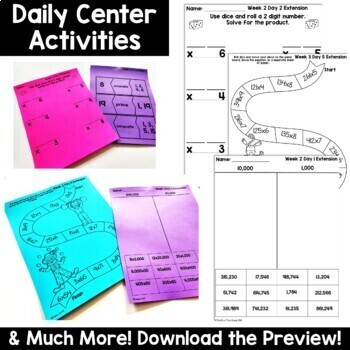 4th grade multiplication and division worksheets activities tpt