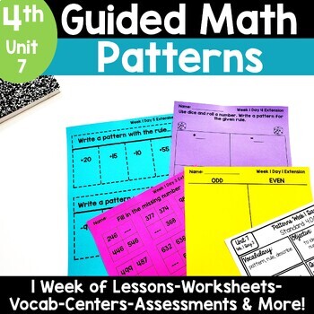 Preview of 4th Grade Number Patterns 4.OA.5 Worksheets Activities Guided Math
