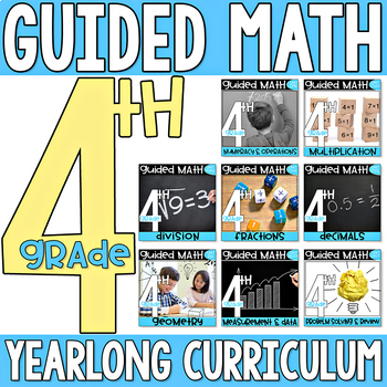 Preview of 4th Grade Guided Math Yearlong Curriculum Bundle