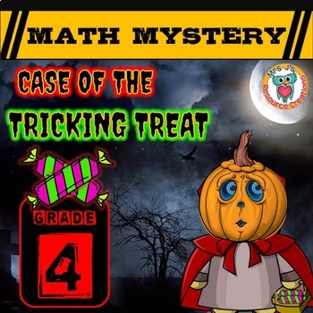 Preview of 4th Grade Halloween Math Activity, Halloween Math Mystery Game Review