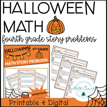 Preview of 4th Grade Halloween Math Story Problems