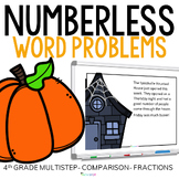 4th Grade Halloween Multistep Numberless Word Problems
