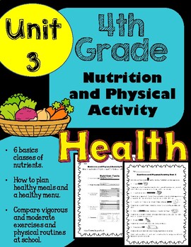 Preview of 4th Grade Health - Unit 3: Nutrition and Physical Activity Worksheets