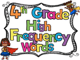 4th Grade High Frequency Sight Words Flash Cards and Stude