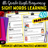 4th Grade High Frequency Sight Words Learning & Sentences 