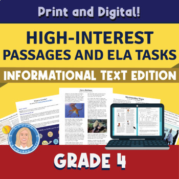 Preview of 4th Grade Reading Passages & Comprehension Tasks | Informational Text Edition