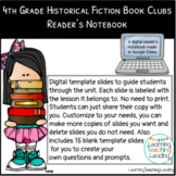 4th Grade Historical Fiction Book Clubs Digital Reader's Notebook