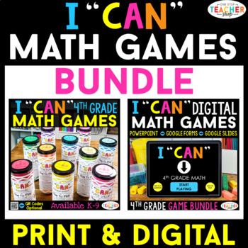 Preview of 4th Grade I CAN Math Games & Centers | DIGITAL & PRINT Bundle