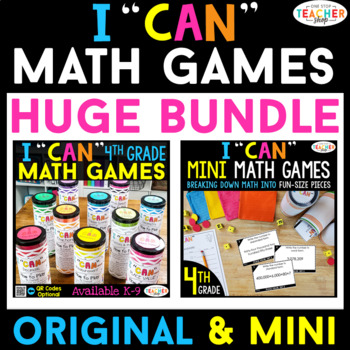 Preview of 4th Grade I CAN Math Games & Centers | Original & Mini Games BUNDLE