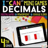 4th Grade I CAN Mini Math Games DIGITAL | Decimals | 4 Gam