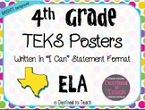 4th Grade “I Can” Statement TEKS Objectives Posters for 20