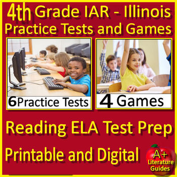4th Grade IAR Test Prep Reading Tests and Games Bundle - Illinois State ...
