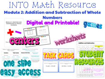 Preview of 4th Grade INTO Math Module 2 Addition and Subtraction 4.NBT.B.4 4.MD.A.3