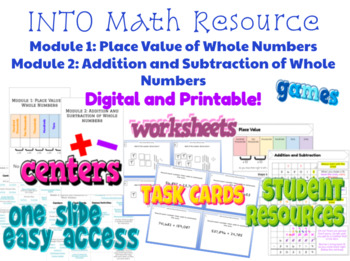 Preview of 4th Grade INTO Math Unit 1  Resource 4.NBT.A.1 4.NBT.A.2 4.NBT.A.3 4.NBT.B.4