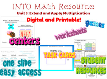 Preview of 4th Grade INTO Math Unit 3 4.NBT.A.3 4.NBT.5 4.OA.A.3 4.MD.A.3