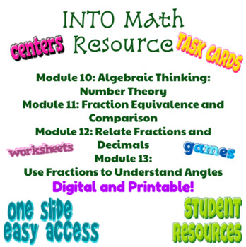 Preview of 4th Grade INTO Math Unit 4- Factors, Multiples, Fractions, Decimals, Angles