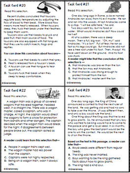 4th Grade Inference Task Cards, Reading Test-Prep by Gina Kennedy