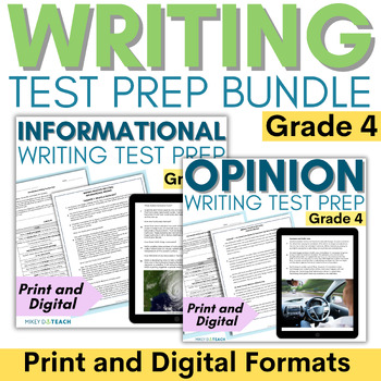 Preview of 4th Grade Informational & Opinion Essay Writing - Test Prep Practice Prompts
