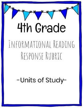 Preview of 4th Grade Informational Reading Response Rubric