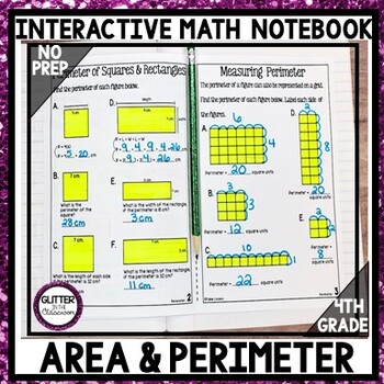 4th Grade Interactive Math Notebook - Area and Perimeter - Measurement