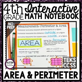 Preview of 4th Grade Interactive Math Notebook - Area and Perimeter - Measurement