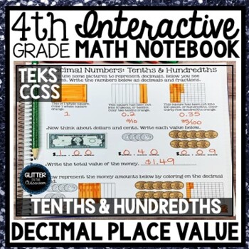 Preview of 4th Grade Interactive Math Notebook - Decimal Place Value - Decimals