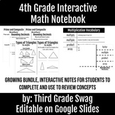 4th Grade Interactive Math Notebook | Editable 