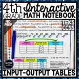4th Grade Interactive Math Notebook - Input Output Tables 