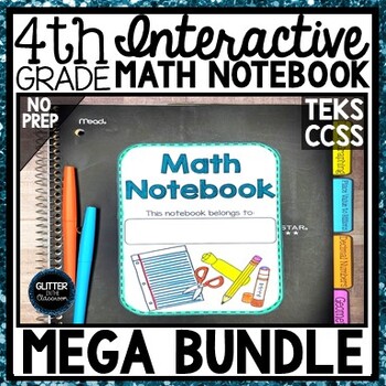 Preview of 4th Grade Interactive Math Notebook MEGA Bundle - 4th Grade Math TEKS - CCSS