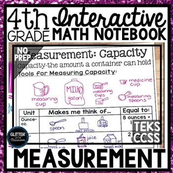 Preview of 4th Grade Interactive Math Notebook - Measurement - Capacity, Length, Weight