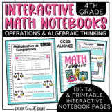 Math Interactive Notebook 4th Grade Math Operations & Alge