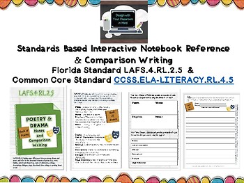 Preview of 4th Grade Interactive Notebook Poetry and Drama Reference & Comparison Writing