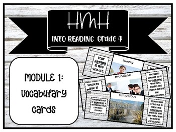 Preview of 4th Grade Into Reading HMH Module 1 Vocabulary Cards