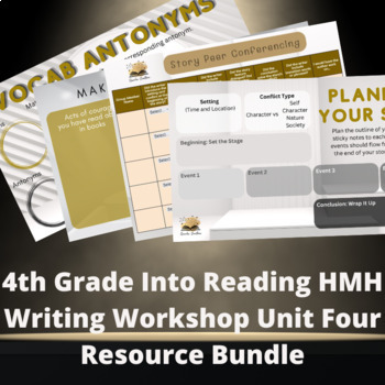 Preview of 4th Grade Into Reading HMH Writing Workshop Unit 4 Story Resource Bundle