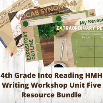 Preview of 4th Grade Into Reading HMH Writing Workshop Unit 5 Expository Essay Bundle