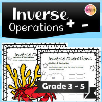 inverse operations addition subtraction worksheets teaching resources tpt