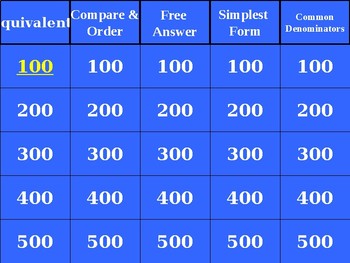 Preview of 4th Grade Jeopardy Game Benchmark