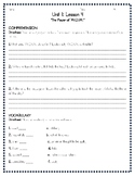 4th Grade Journey's Comprehension Review Sheet (Unit 1, Lesson 4)